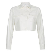 Ash Cropped Vegan Leather Jacket